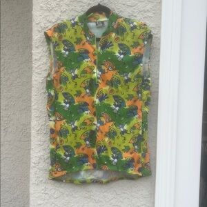 Canari Vintage Surfer Cartoon Design Sleeveless Cycle Jersey Unisex Size L